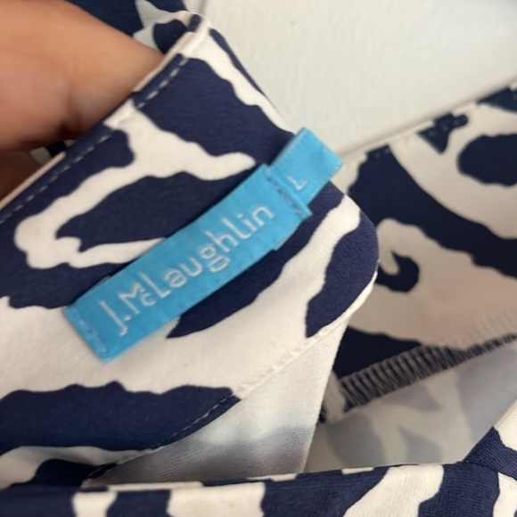 J.MCLAUGLIN Navy and white dress size large - Picture 5 of 6